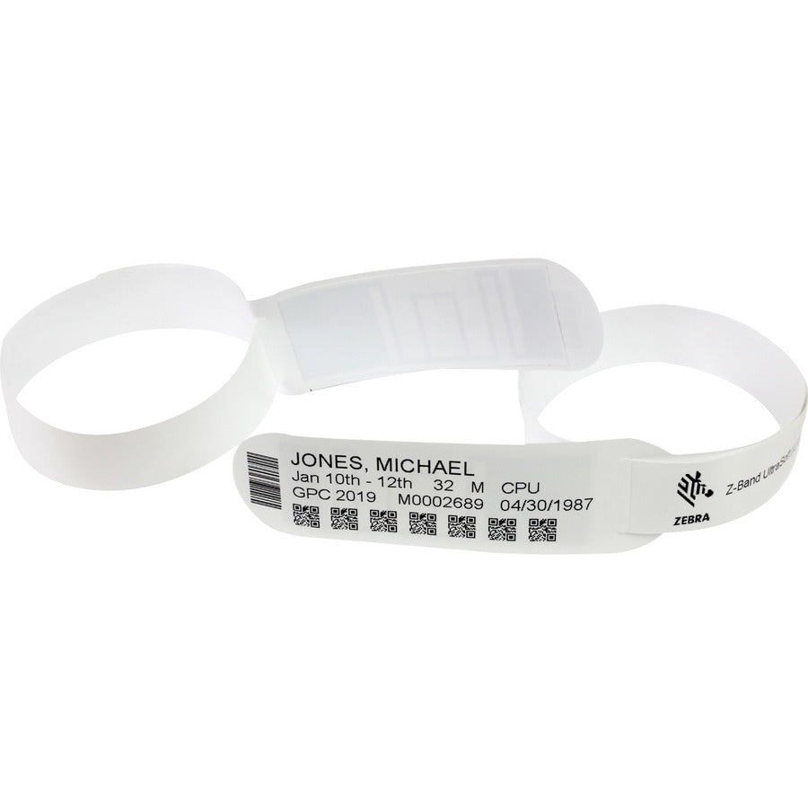 Zebra Z-Band UltraSoft Wristband Cartridge Kit (White) 10015356K