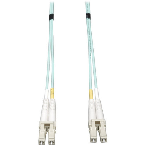 Tripp Lite by Eaton 0.5M (20-in.) Duplex Multimode 50/125 Aqua OM3 Fiber Patch Cable, LC/LC N820-20N