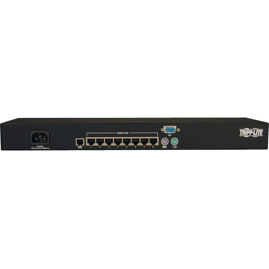 Tripp Lite by Eaton 8-Port NetCommander 1U Rackmount Cat5 KVM Switch with PS2 to USB Input Adapter B072-008-1A