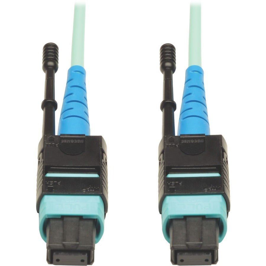 Tripp Lite by Eaton 3M MTP / MPO Patch Cable, 24 Fiber, 100GbE Aqua OM3 Plenum N846-03M-24-P