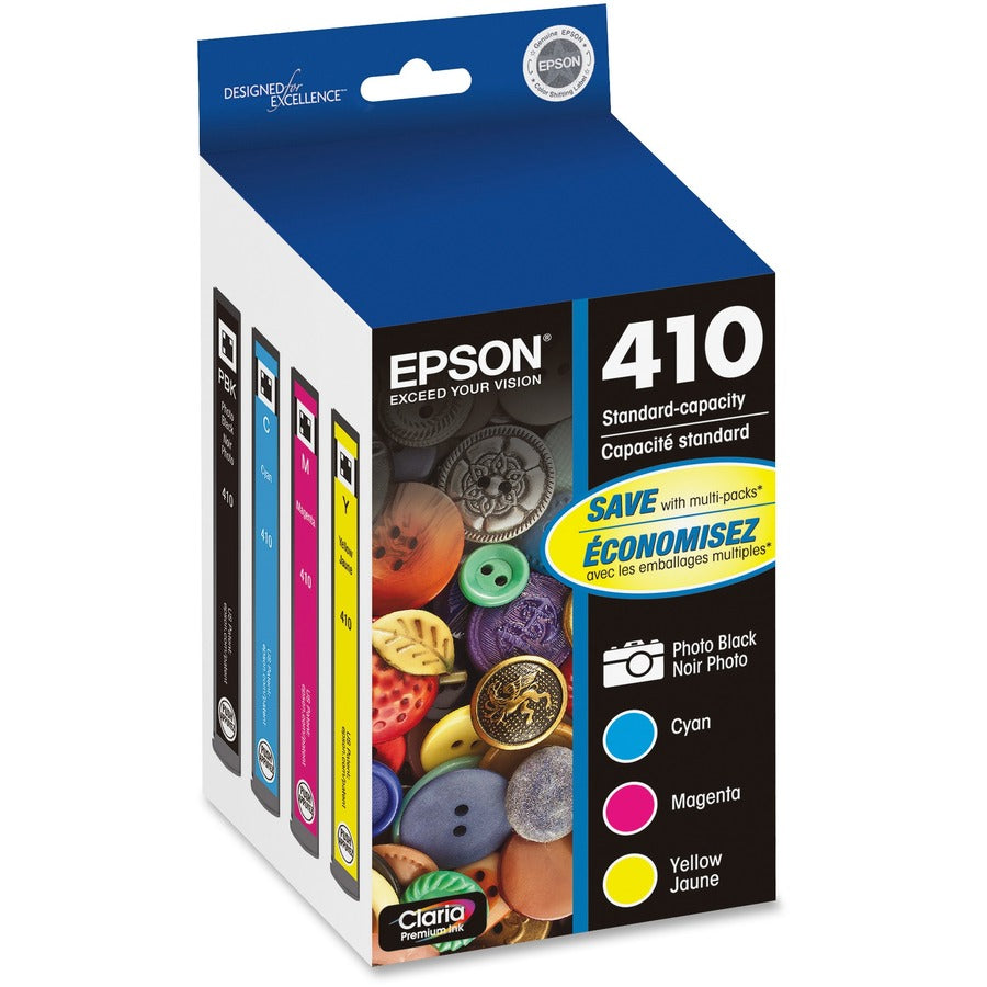 Epson DURABrite Ultra 410 Original Standard Yield Inkjet Ink Cartridge - Photo Black, Cyan, Magenta, Yellow Pack T410520-S