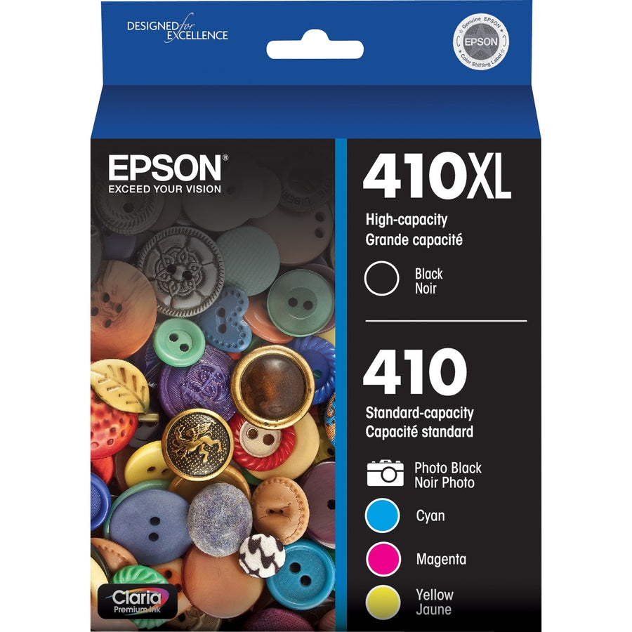 Epson Claria 410XL Original High Yield Inkjet Ink Cartridge - Photo Black, Cyan, Magenta, Black Pack T410XL-BCS