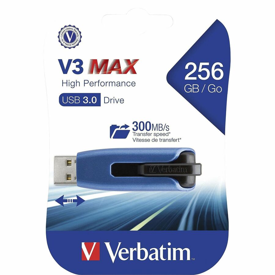 Verbatim 256GB Store 'n' Go V3 Max USB 3.0 Flash Drive - Blue 49809