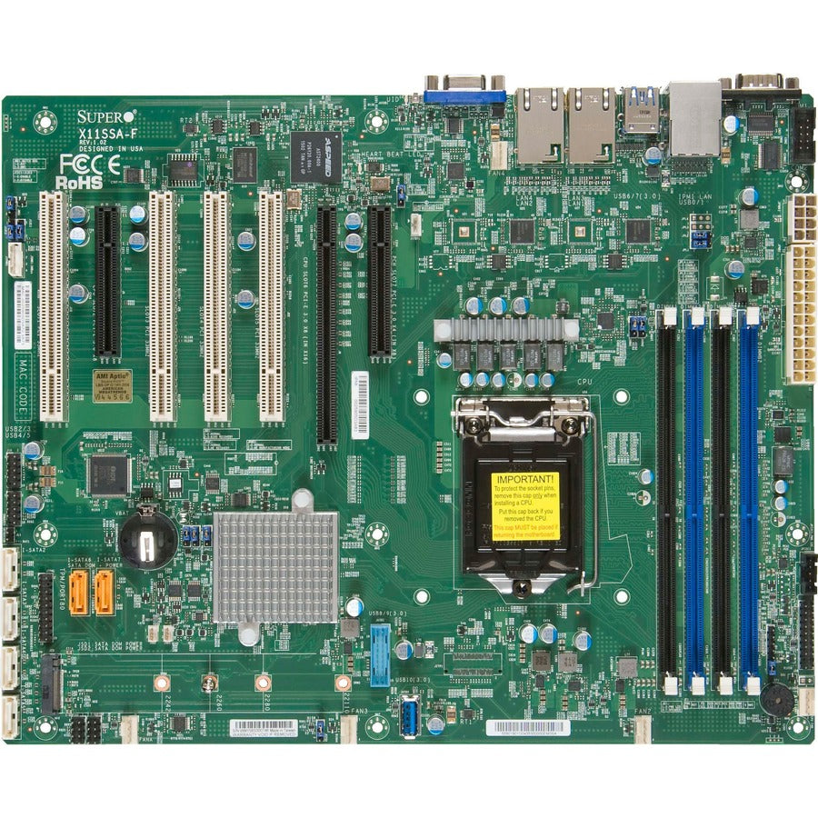 Supermicro X11SSA-F Desktop Motherboard - Intel C236 Chipset - Socket H4 LGA-1151 - ATX MBD-X11SSA-F-O