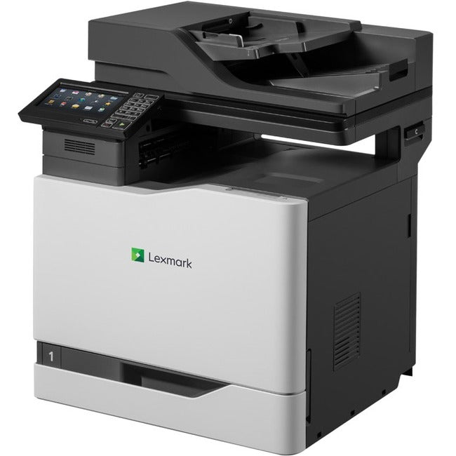 Lexmark CX820de Laser Multifunction Printer-Color-Copier/Fax/Scanner-52 ppm Mono/52 ppm Color Print-1200x1200 Print-Automatic Duplex Print-200000 Pages Monthly-650 sheets Input-Color Scanner-1200 Optical Scan-Color Fax-Gigabit Ethernet 42K0010