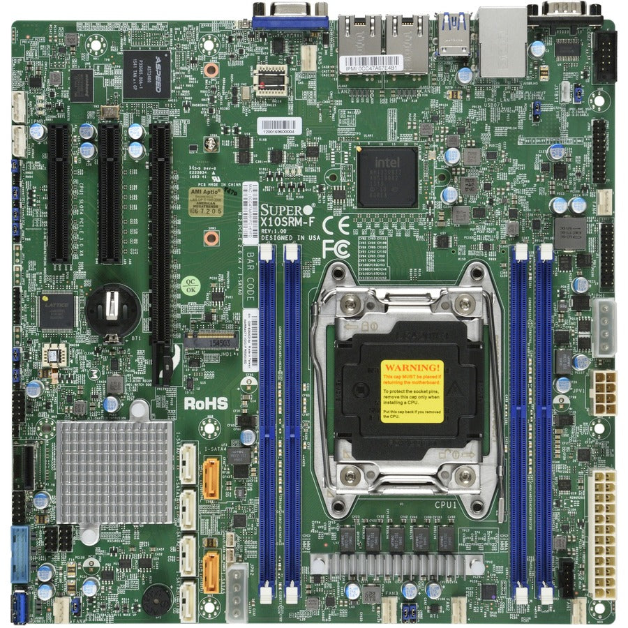 Supermicro X10SRM-F Server Motherboard - Intel C612 Chipset - Socket LGA 2011-v3 - Micro ATX MBD-X10SRM-F-O