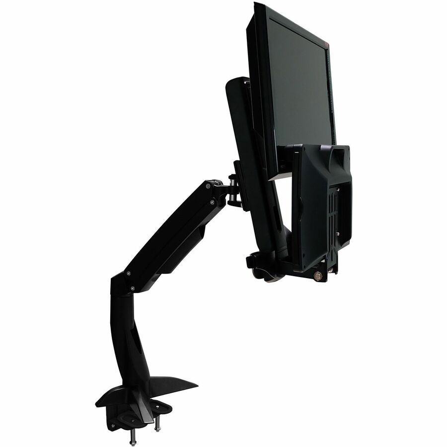 Amer Mounts Single Arm Clamp Mount Workstation (Dual Display and Keyboard) Supports Flat Panel Size up to 24" AMR1ACWS AMR1ACWS