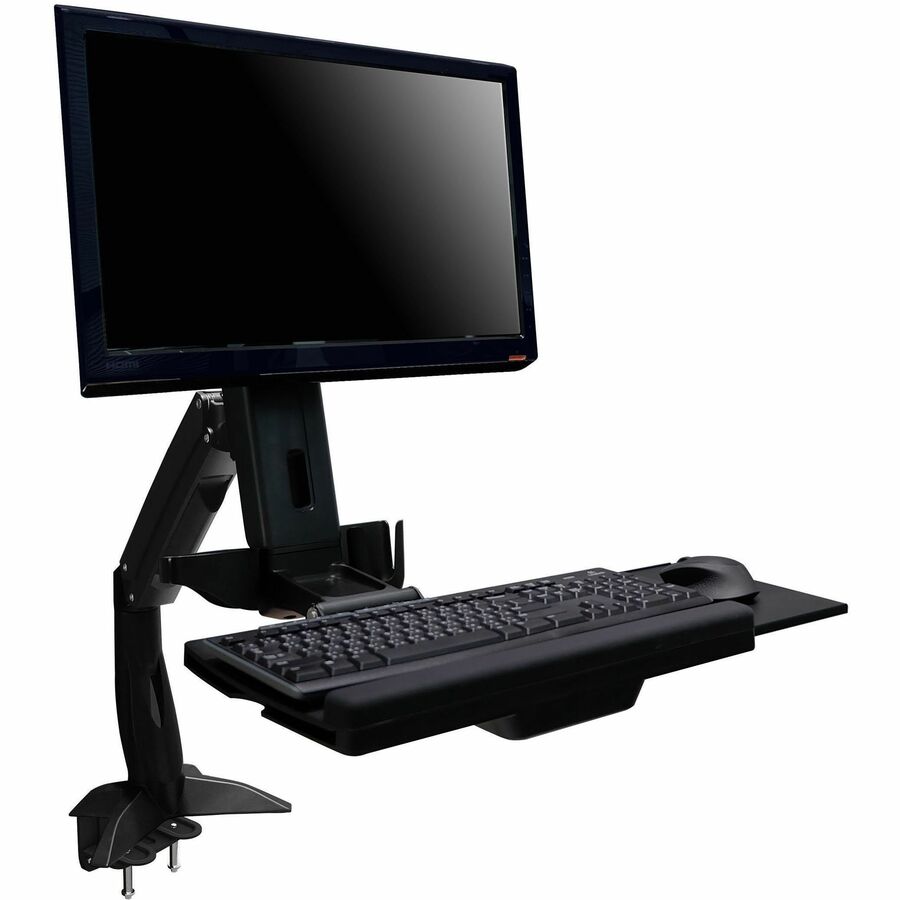 Amer Mounts Single Arm Clamp Mount Workstation (Dual Display and Keyboard) Supports Flat Panel Size up to 24" AMR1ACWS AMR1ACWS