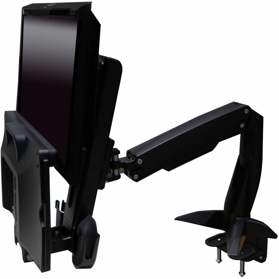 Amer Mounts Single Arm Clamp Mount Workstation (Dual Display and Keyboard) Supports Flat Panel Size up to 24" AMR1ACWS AMR1ACWS