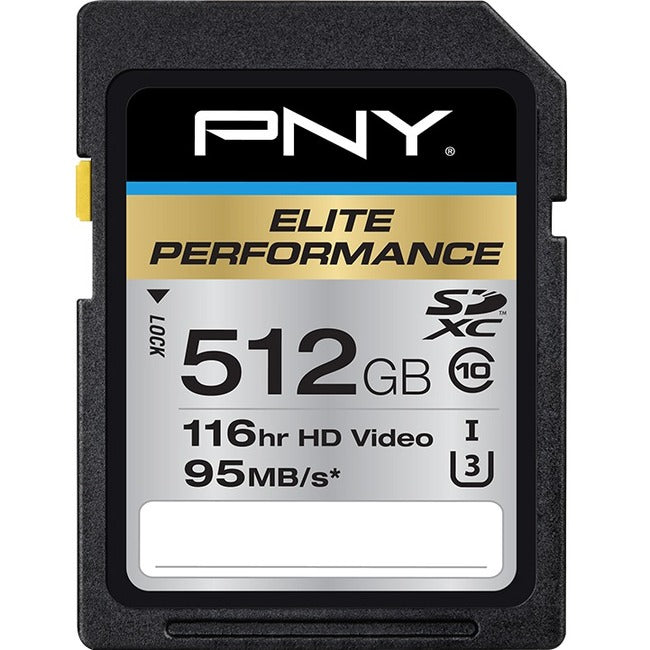 PNY Elite Performance 512 GB Class 10/UHS-I (U3) SDXC P-SDX512U3H-GE