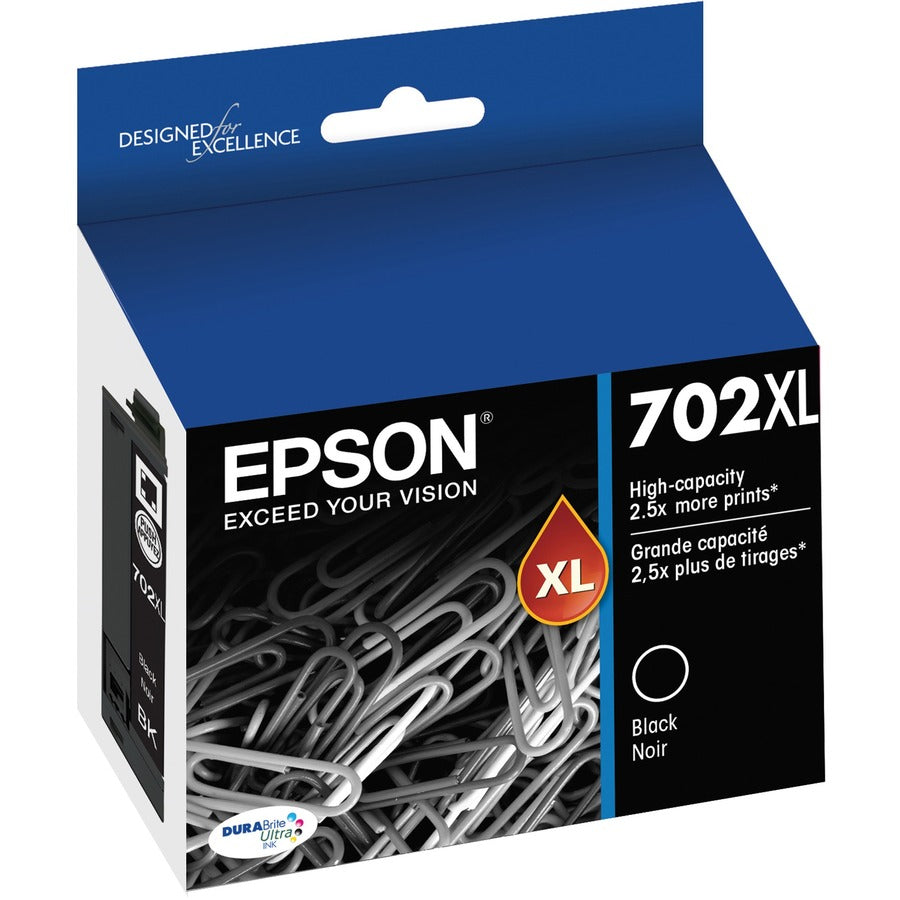 Epson DURABrite Ultra T702XL Original High Yield Inkjet Ink Cartridge - Black - 1 Each T702XL120-S