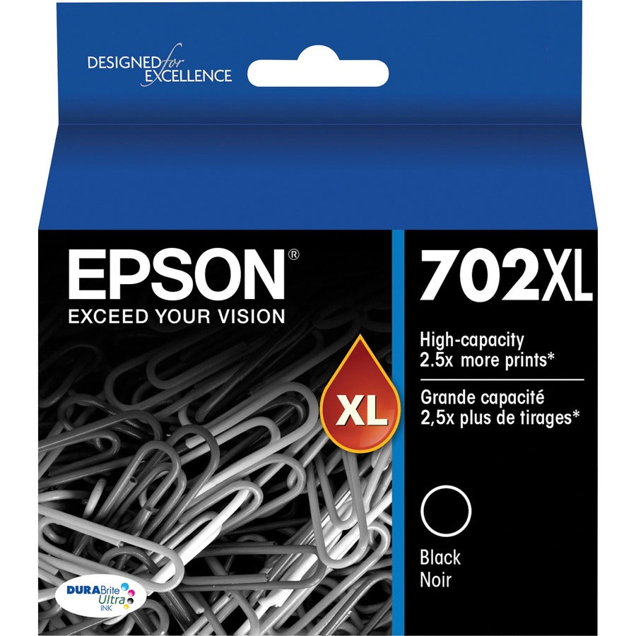 Epson DURABrite Ultra T702XL Original High Yield Inkjet Ink Cartridge - Black - 1 Each T702XL120-S