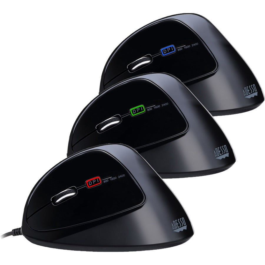 Adesso Programmable Vertical Ergonomic Left-Handed Mouse IMOUSE  E7