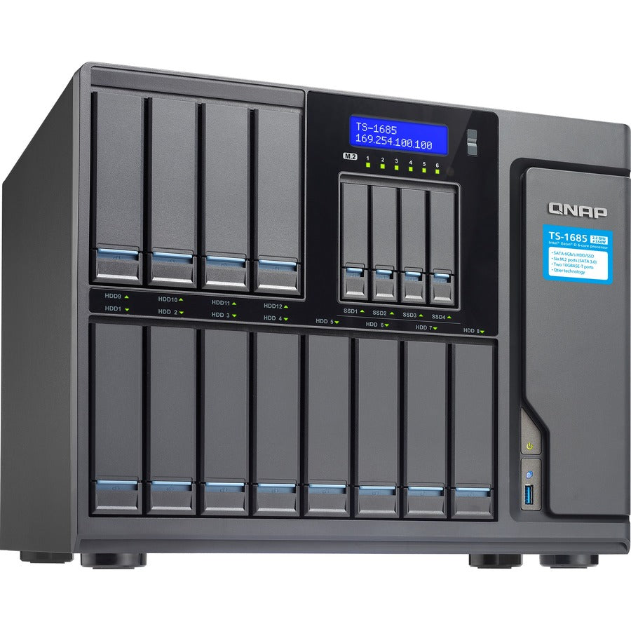 QNAP High-capacity 16-bay Xeon D Super NAS with Exceptional Performance TS-1685-D1531-128GR-US