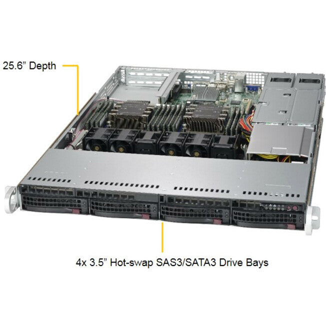 Supermicro SuperServer 6019P-WTR Barebone System - 1U Rack-mountable - Socket P LGA-3647 - 2 x Processor Support SYS-6019P-WTR