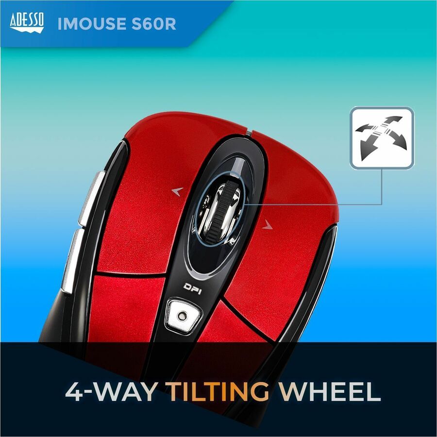 Adesso iMouse S60R - 2.4 GHz Wireless Programmable Nano Mouse IMOUSES60R