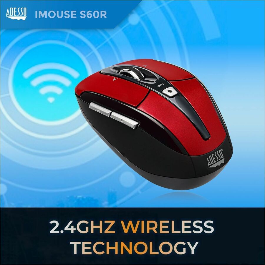 Adesso iMouse S60R - 2.4 GHz Wireless Programmable Nano Mouse IMOUSES60R