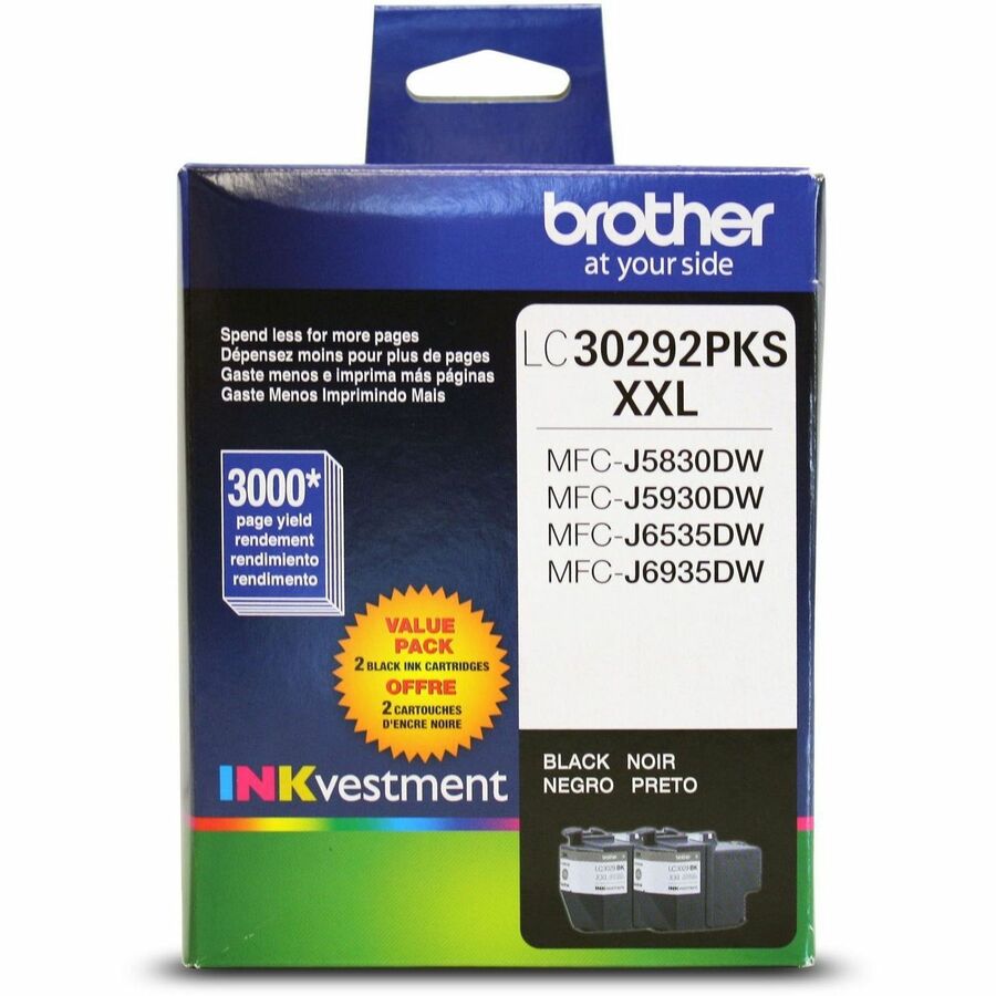 Brother Innobella Original Super High (XXL Series) Yield Inkjet Ink Cartridge - Black - 2 Pack LC30292PKS