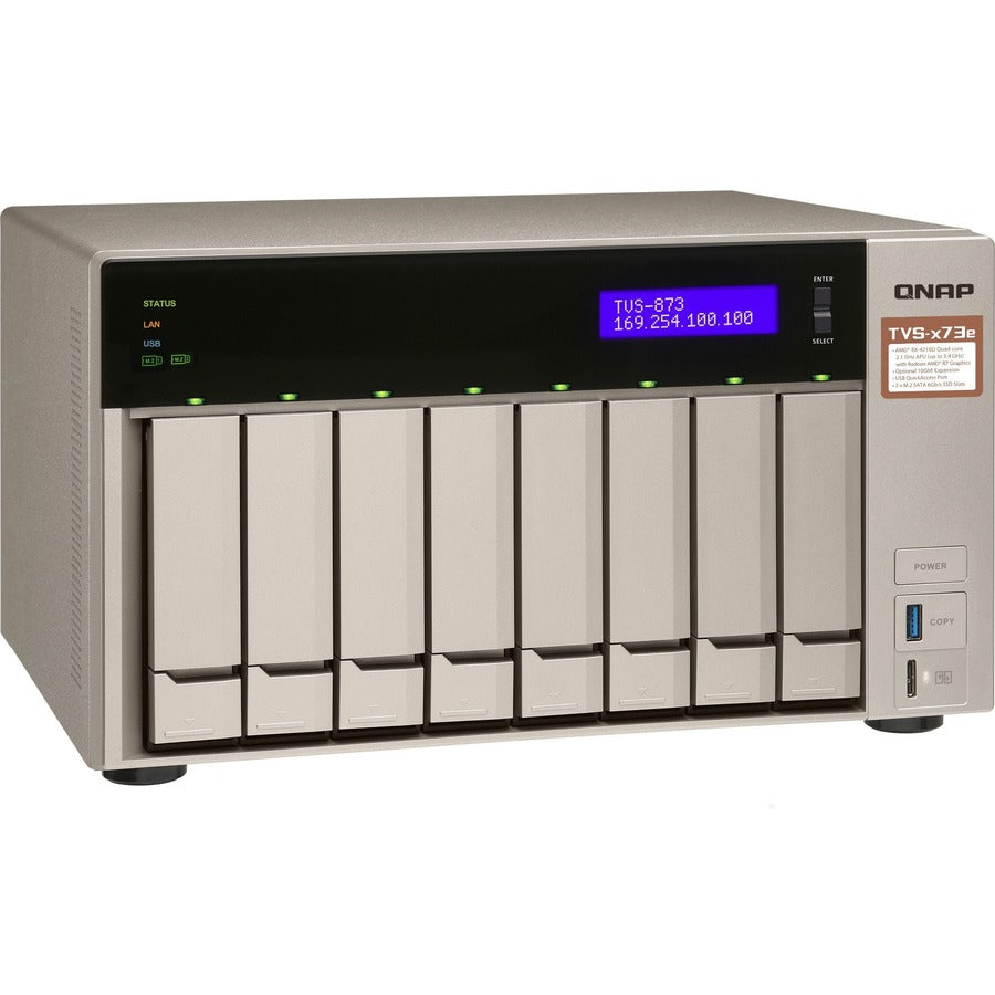 QNAP Powerful NAS with AMD RX-421BD Quad-Core APU and PCIe Expandability TVS-873e-8G-US