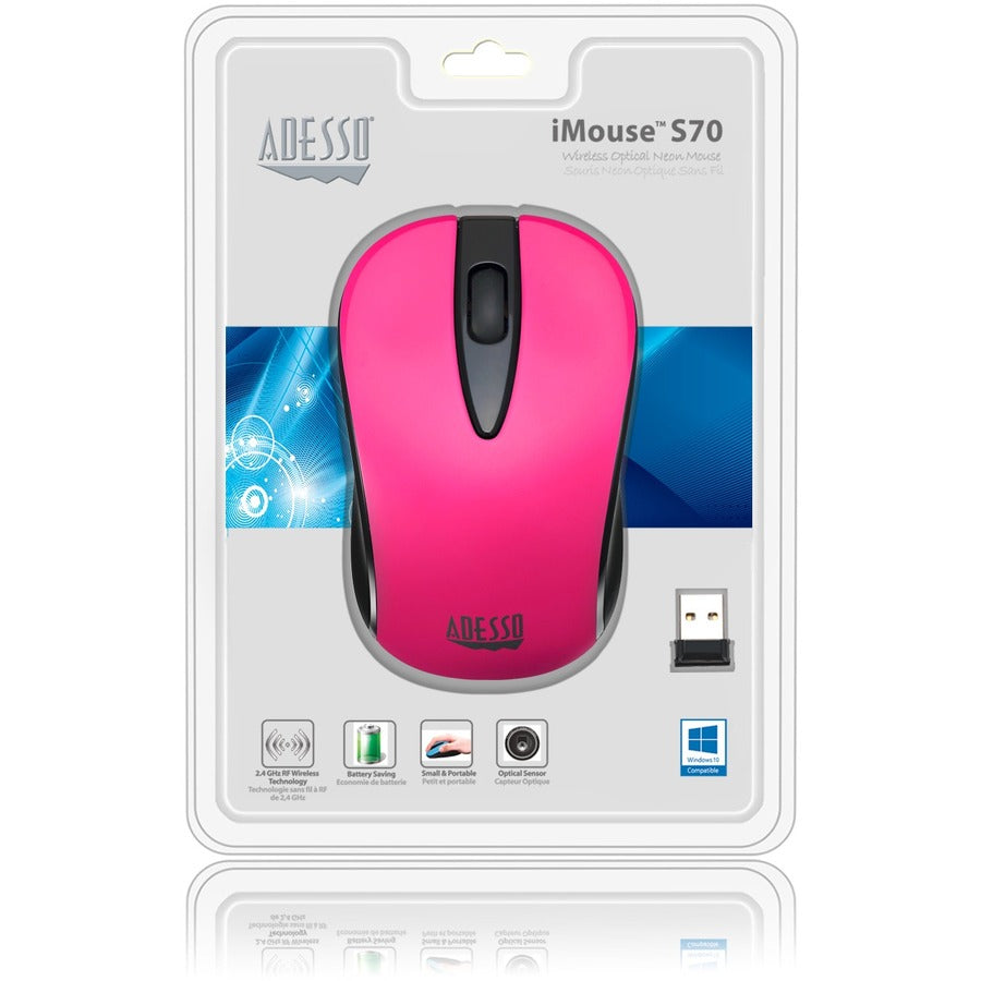 Adesso iMouse S70P - Wireless Optical Neon Mouse IMOUSE S70P