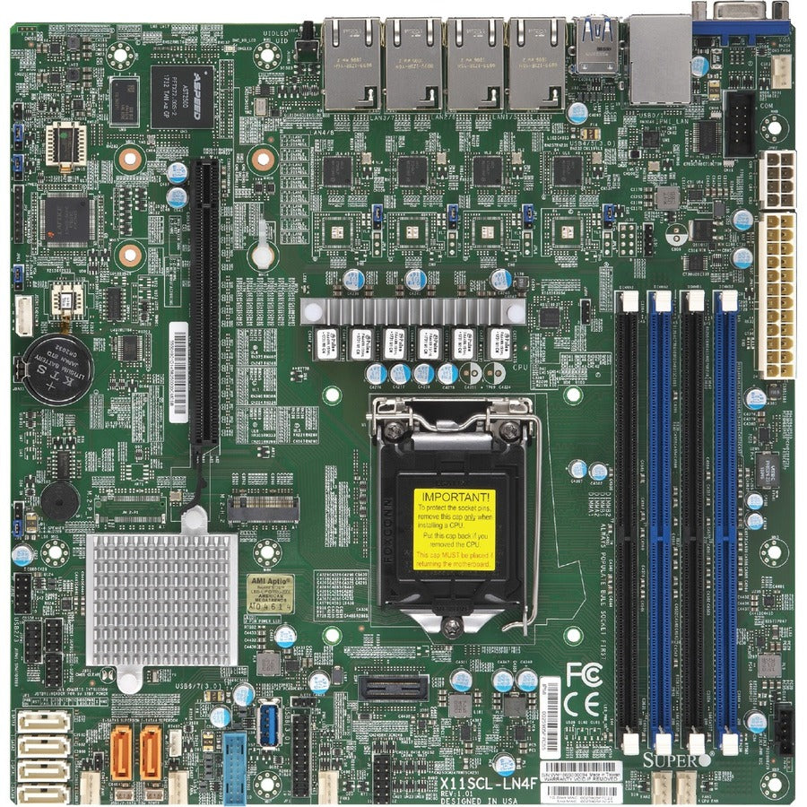 Supermicro X11SCL-LN4F Server Motherboard - Intel C242 Chipset - Socket H4 LGA-1151 - Micro ATX MBD-X11SCL-LN4F-O