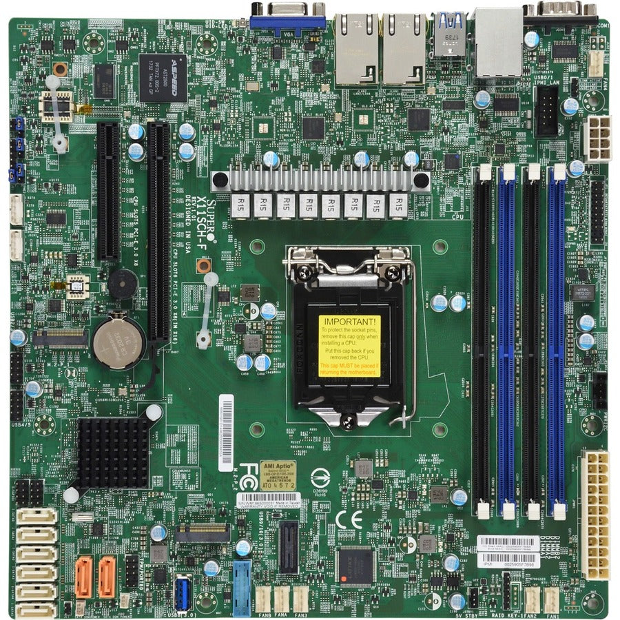 Supermicro X11SCH-LN4F Server Motherboard - Intel C246 Chipset - Socket H4 LGA-1151 - Micro ATX MBD-X11SCH-LN4F-O