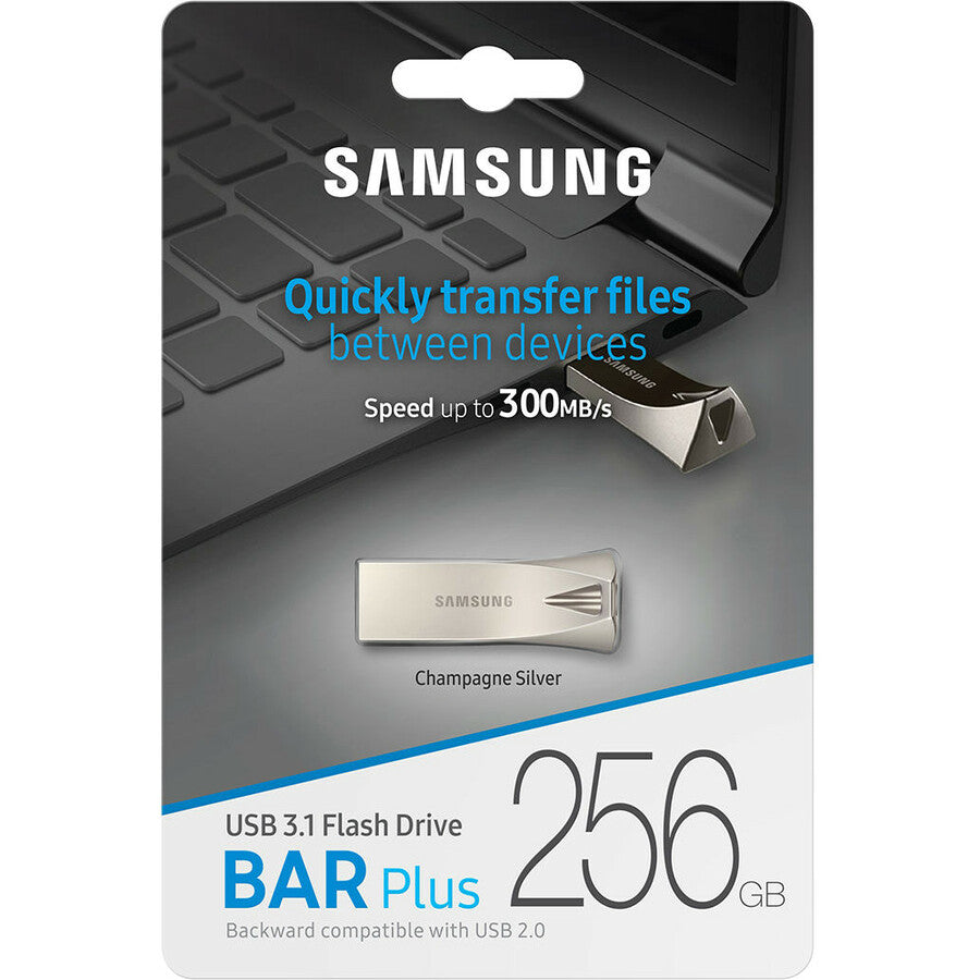 Samsung USB 3.1 Flash Drive BAR Plus 256GB Champagne Silver MUF-256BE3/AM