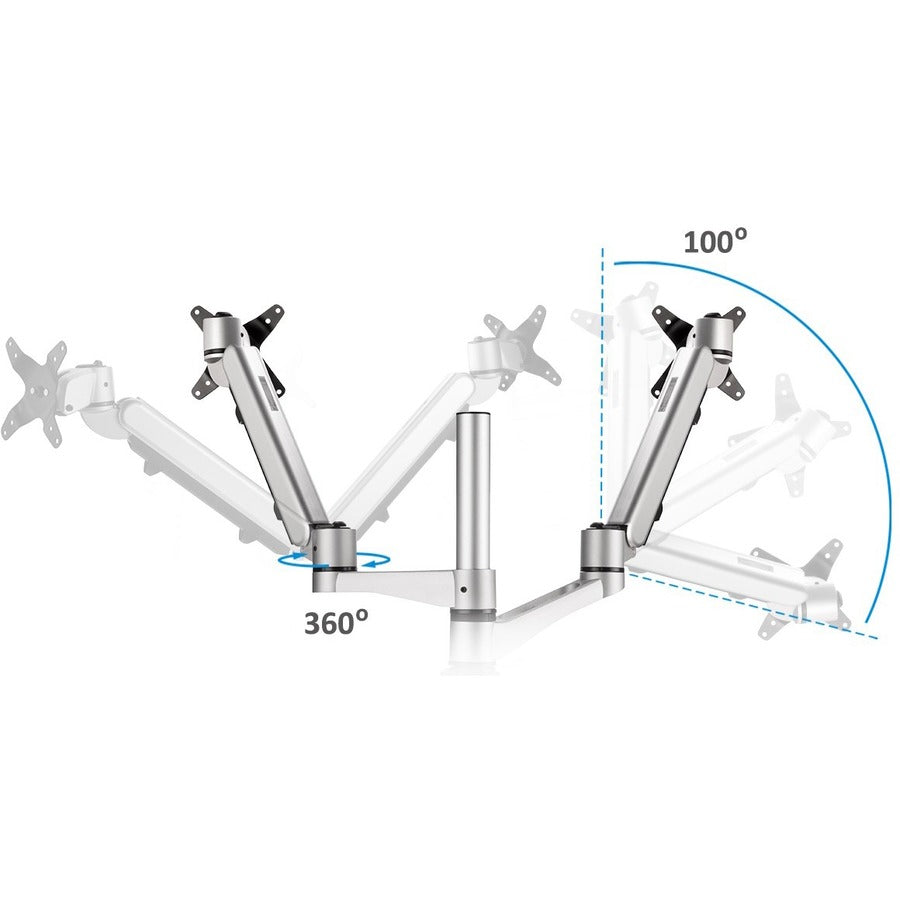 ViewSonic Spring-Loaded Dual Monitor Mounting Arm for Two Monitors up to 27" Each LCD-DMA-002