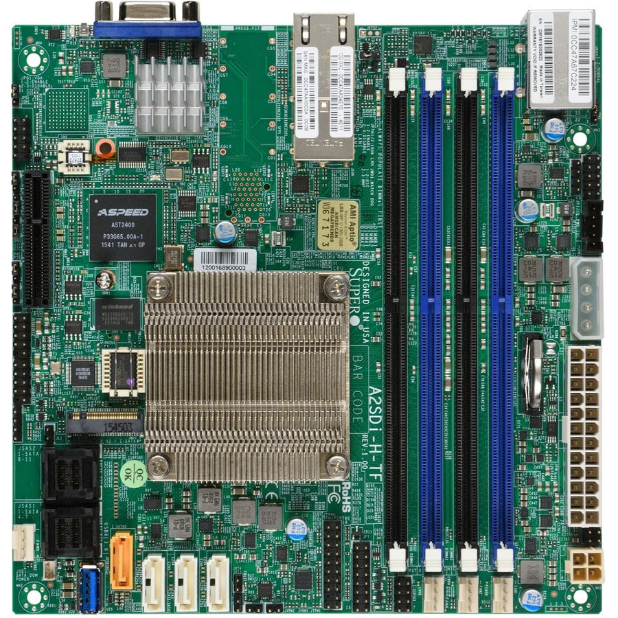 Supermicro A2SDi-H-TF Server Motherboard - Socket BGA-1310 - Mini ITX MBD-A2SDI-H-TF-O