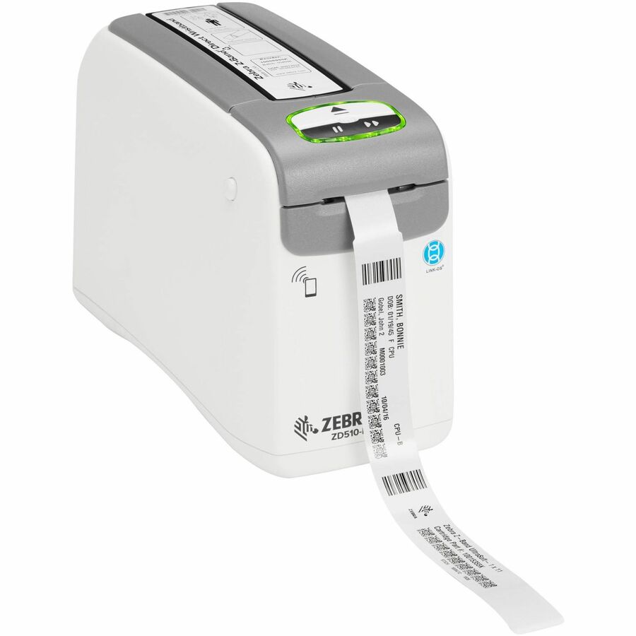 Zebra ZD510-HC Direct Thermal Printer - Monochrome - Portable - Wristband Print - Fast Ethernet - USB - USB Host - Bluetooth - Near Field Communication (NFC) - EU, UK ZD51013-D01E00GA