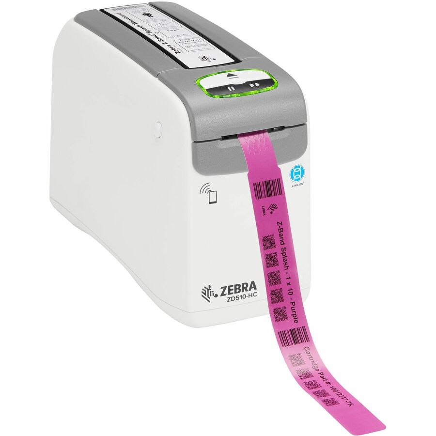 Zebra ZD510-HC Direct Thermal Printer - Monochrome - Portable - Wristband Print - Fast Ethernet - USB - USB Host - Bluetooth - Near Field Communication (NFC) - EU, UK ZD51013-D01E00GA