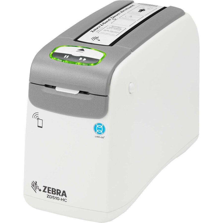 Zebra ZD510-HC Direct Thermal Printer - Monochrome - Portable - Wristband Print - Fast Ethernet - USB - USB Host - Bluetooth - Near Field Communication (NFC) - EU, UK ZD51013-D01E00GA