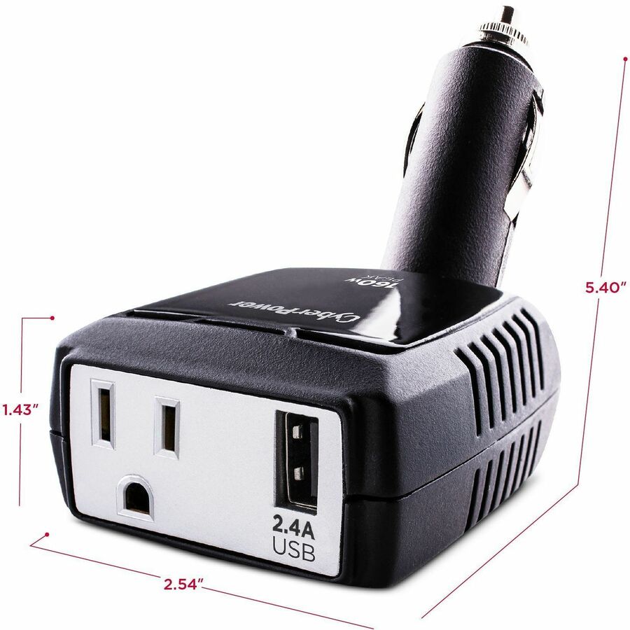 CyberPower 160W Power Inverter - Black CPS160PBURC1