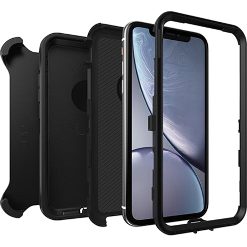 OtterBox Defender Rugged Carrying Case (Holster) Apple iPhone XR Smartphone - Black 77-59801