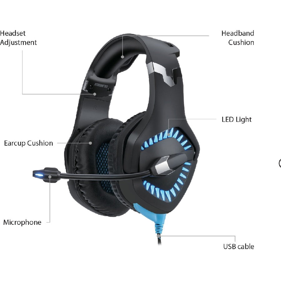 Adesso Virtual 7.1 Gaming Headset with Microphone XTREAM G3