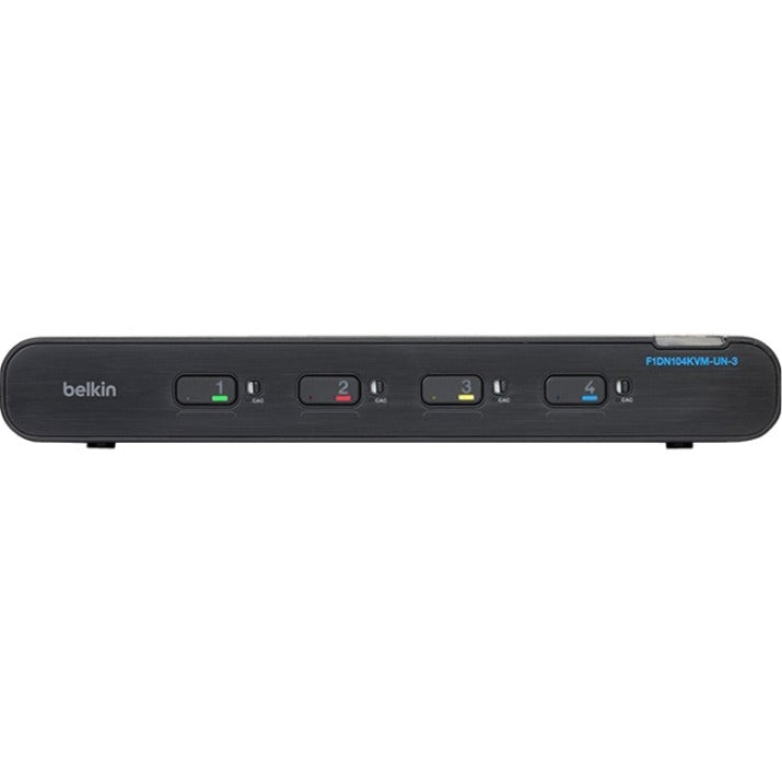 Belkin Universal Secure KVM Switch, 4 Port, Single Head F1DN104KVM-UN-3