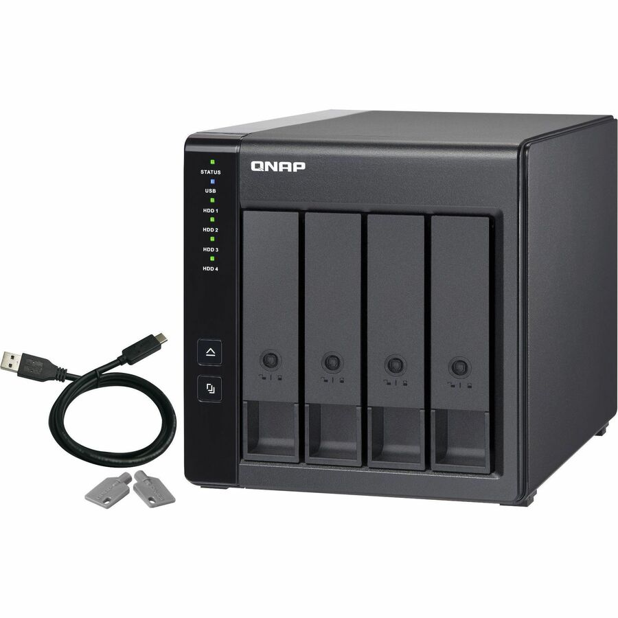 QNAP 4 Bay USB Type-C Direct Attached Storage with Hardware RAID TR-004-US