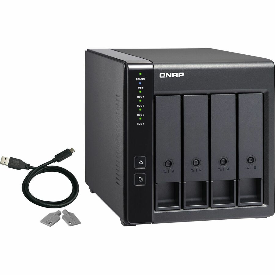 QNAP 4 Bay USB Type-C Direct Attached Storage with Hardware RAID TR-004-US