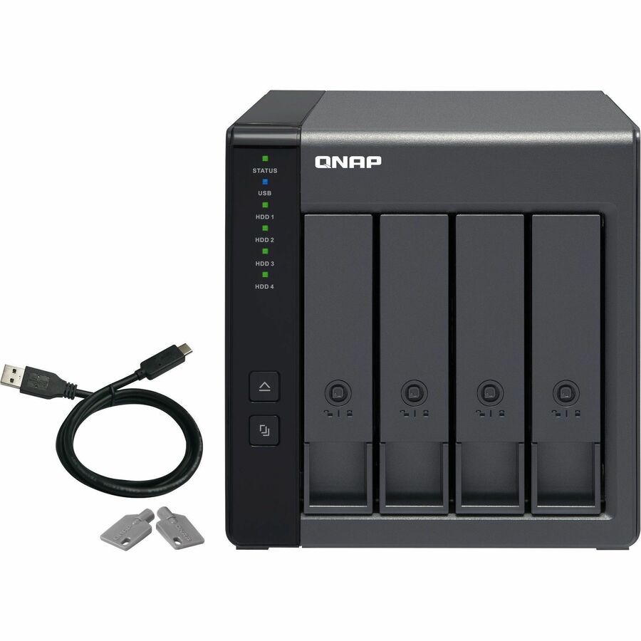 QNAP 4 Bay USB Type-C Direct Attached Storage with Hardware RAID TR-004-US