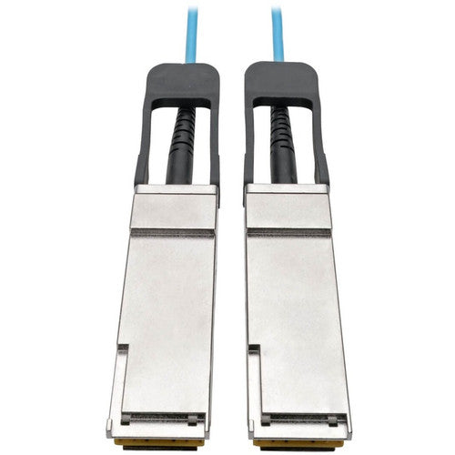 Câble optique actif Tripp Lite by Eaton QSFP+ vers QSFP+ - 40 Go, AOC, M/M, Aqua, 15 m (49,2 pieds) N28F-15M-AQ