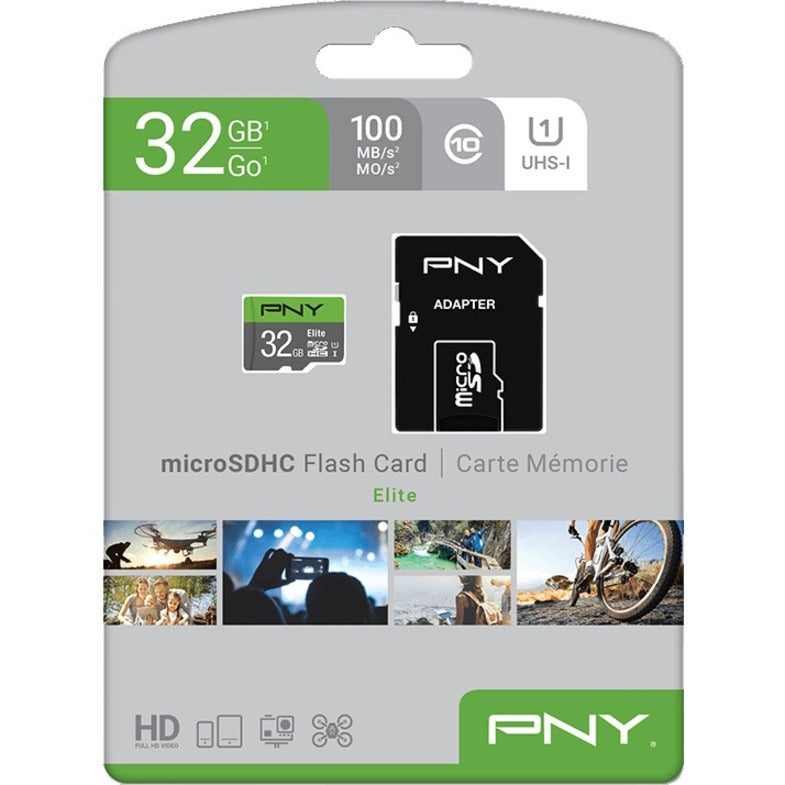 PNY Elite 32 GB Class 10/UHS-I (U1) microSDHC P-SDU32GU185GW-GE