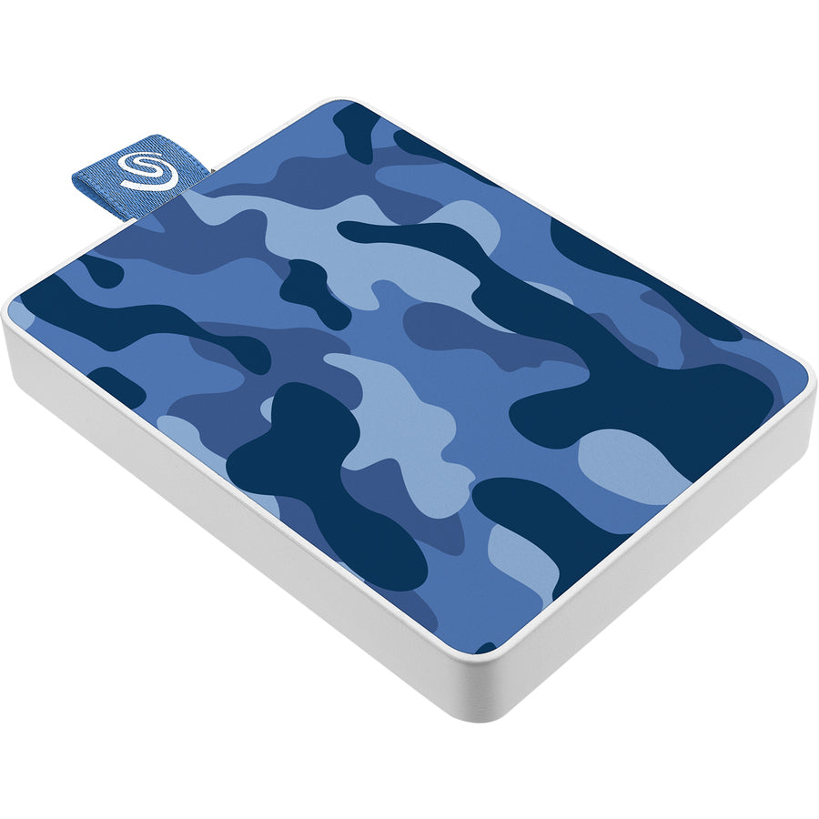 Seagate One Touch STJE500406 500 GB Portable Solid State Drive - External - Camo Blue STJE500406