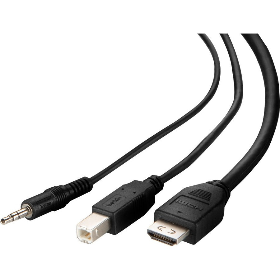 Belkin DVI to HDMI High Retention + USB A/B + Audio Passive Combo KVM Cable F1DN1CCBL-DH10T