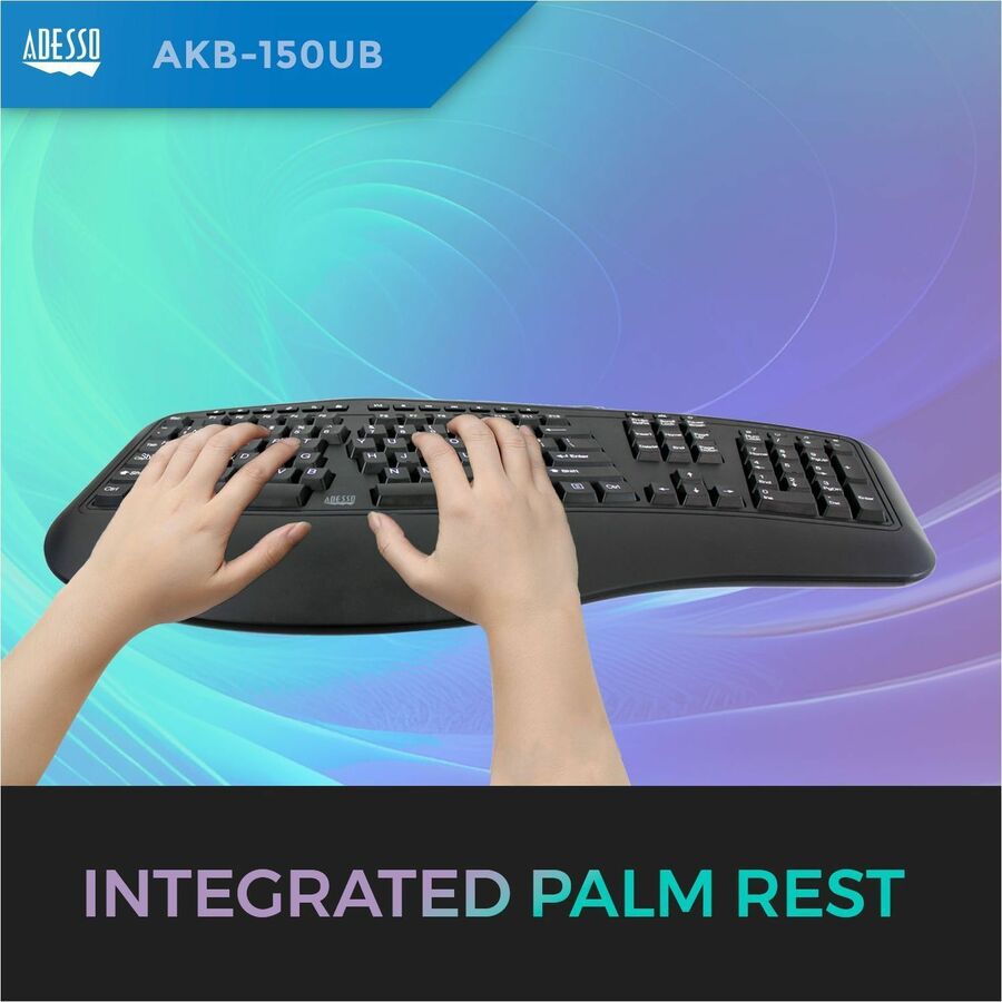 Adesso Desktop Ergonomic Keyboard (TAA Compliant) AKB-150UB-TAA