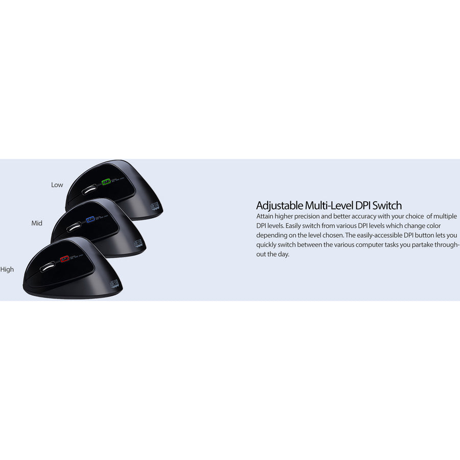 Adesso TAA Compliant Left-Handed Vertical Ergonomic Mouse IMOUSEE7-TAA