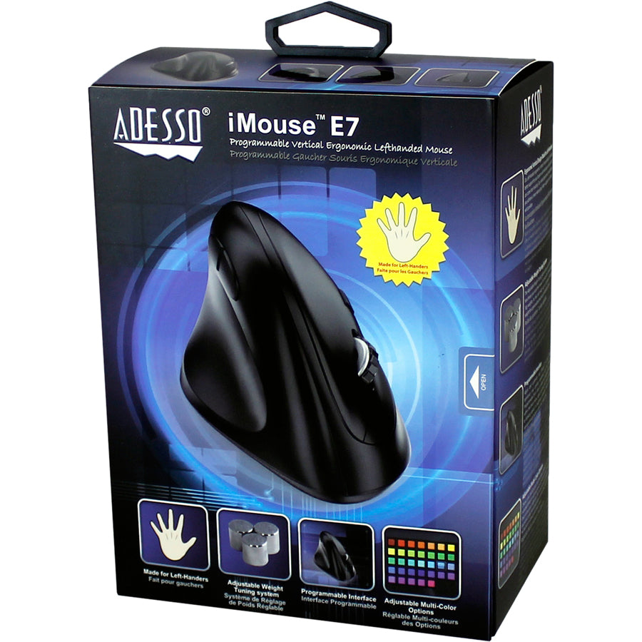 Adesso TAA Compliant Left-Handed Vertical Ergonomic Mouse IMOUSEE7-TAA