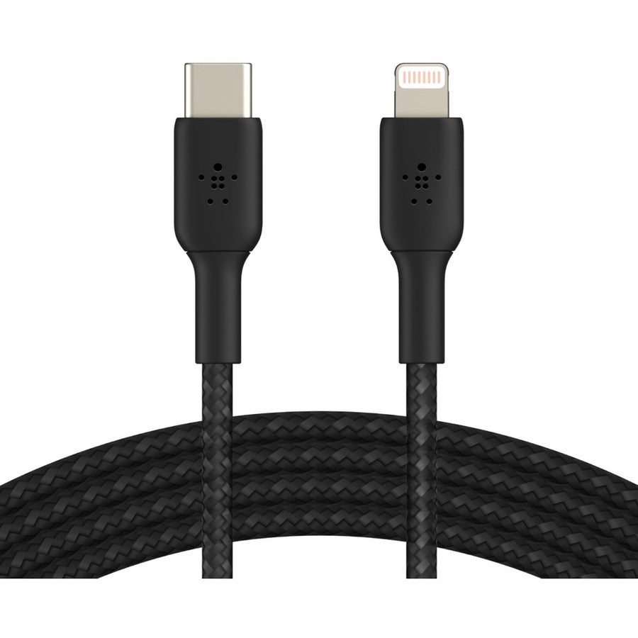 Belkin Braided USB-C to Lightning Cable (1m / 3.3ft, Black) CAA004BT1MBK