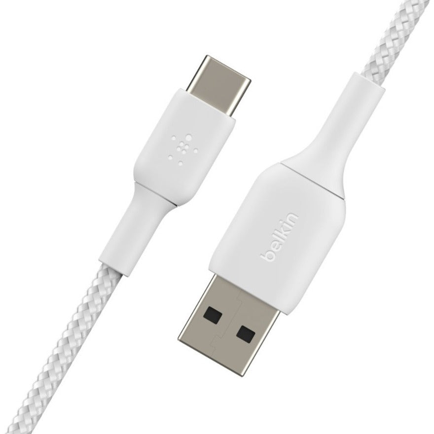 Belkin Braided USB-C to USB-A Cable (1m / 3.3ft, White) CAB002BT1MWH