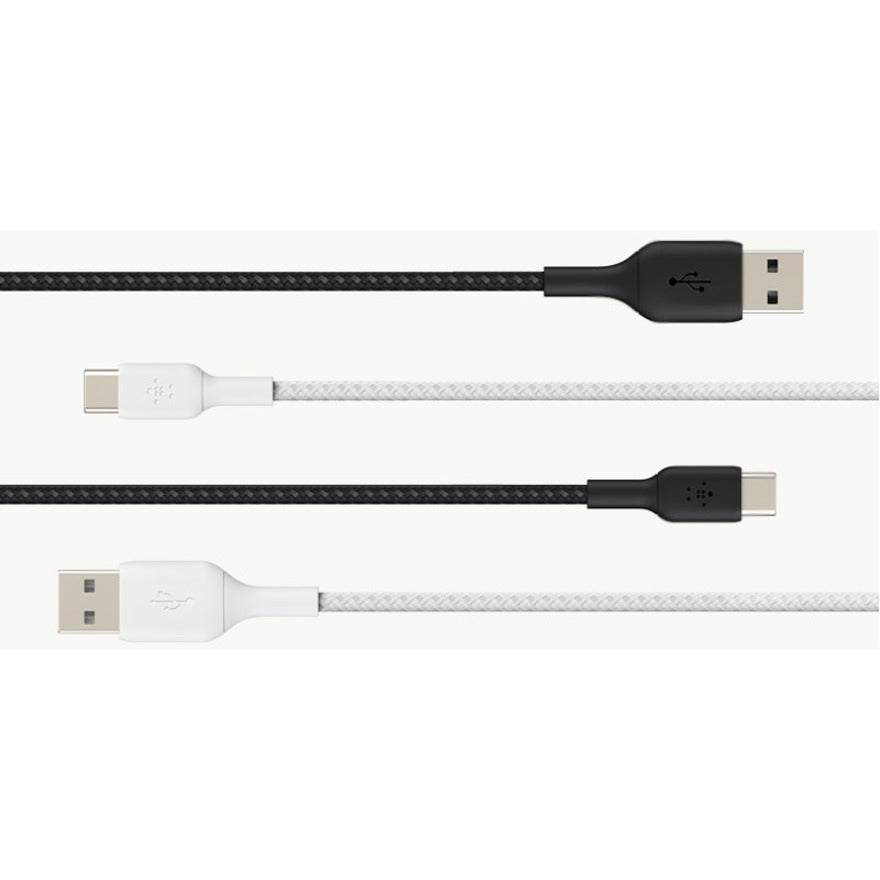 Belkin Braided USB-C to USB-A Cable (1m / 3.3ft, White) CAB002BT1MWH