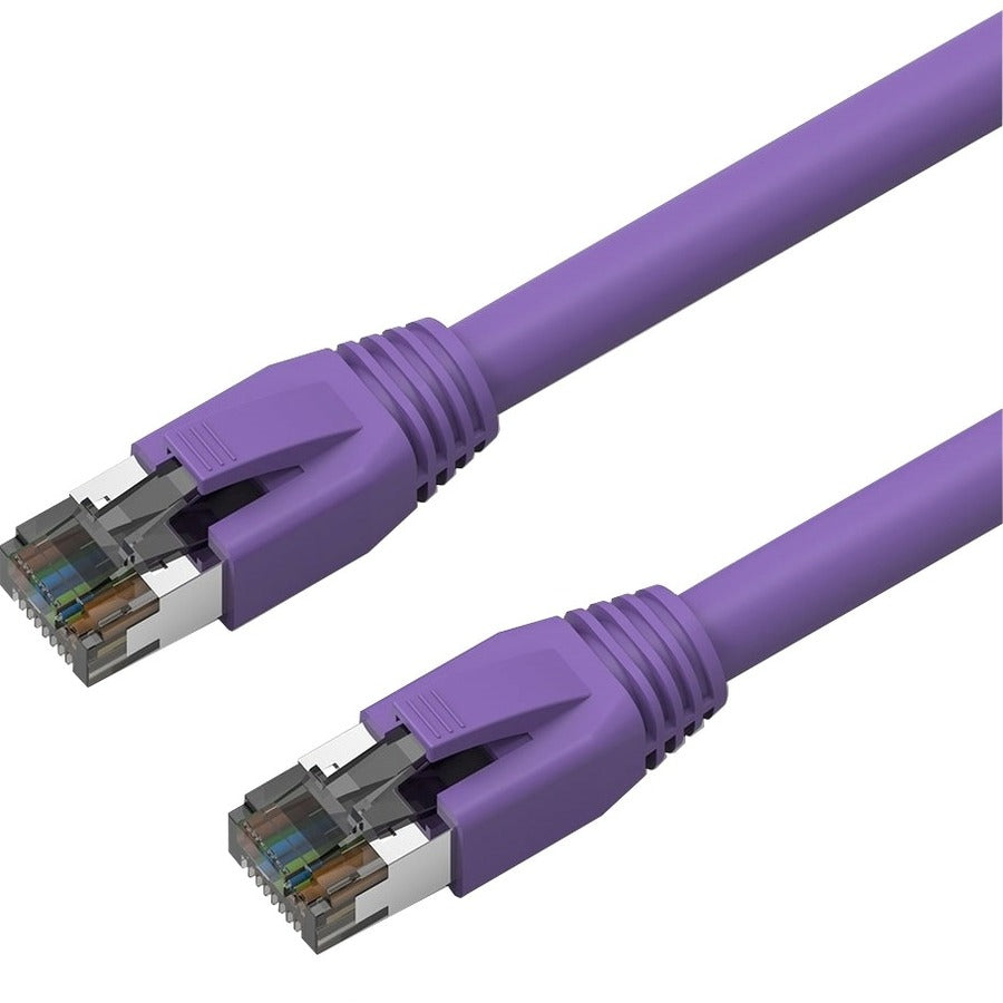 Axiom 50FT CAT8 2000mhz S/FTP Shielded Patch Cable Snagless Boot (Purple) C8SBSFTP-P50-AX